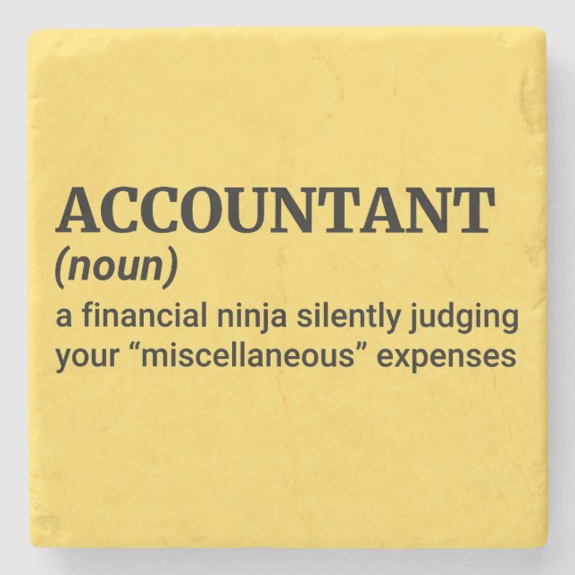 Quirky Finance Gift Stone Coaster (Front)
