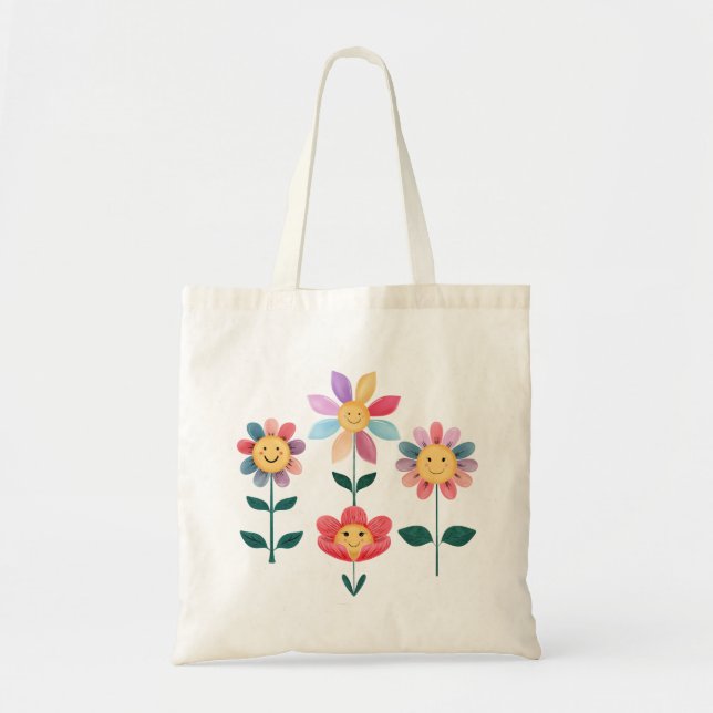 Quirky Flowers Tote Bag (Front)