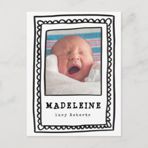 quirky frame announcement postcard