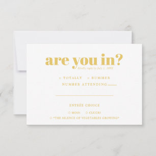 Quirky Fun Wedding RSVP 70s Typography Announcement