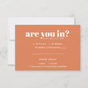 Quirky Fun Wedding RSVP   70s Typography Announcement