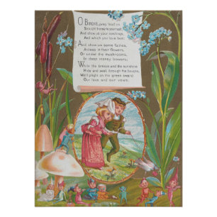 Quirky Funky Retro Valentine's Card, Kate Greenway Poster