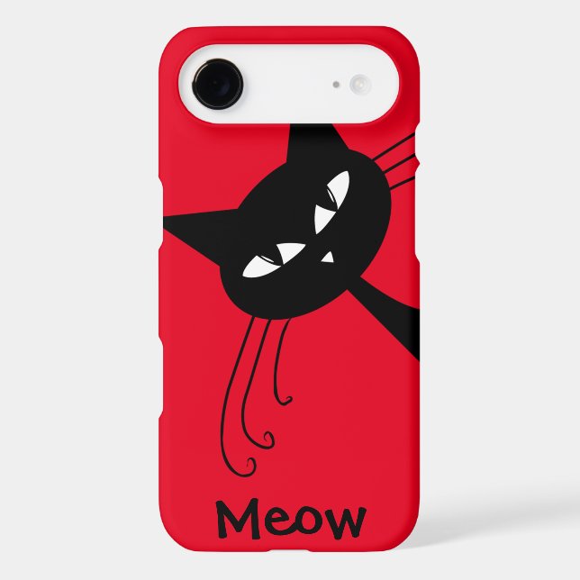 Quirky Funny Black Cat Feline Case-Mate iPhone Case (Back)