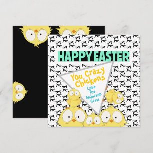 Quirky Funny Happy Easter Your Crazy Chickens    Holiday Card