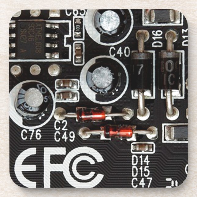 Quirky Geeks Circuit Board Graphic Coaster (Front)