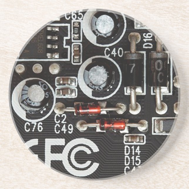 Quirky Geeks Circuit Board Graphic Coaster (Front)