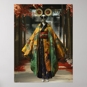 Quirky Geisha Girl   Digital Art Poster