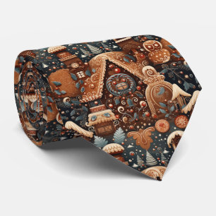 Quirky Gingerbread House Pattern Tie