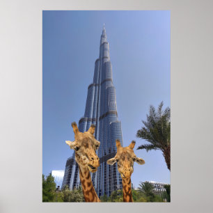 Quirky Giraffes at Burj Khalifa Wall Art