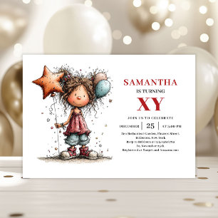 Quirky Girl Birthday Funky invitation