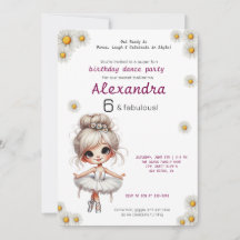 Quirky girl birthday invitation 