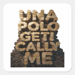 Quirky Gold GET IT CALL ME Label Design