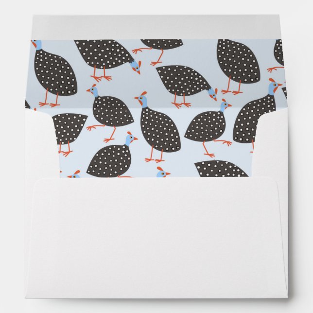 Quirky Guinea Fowl Bird Pattern Envelope (Back (Bottom))