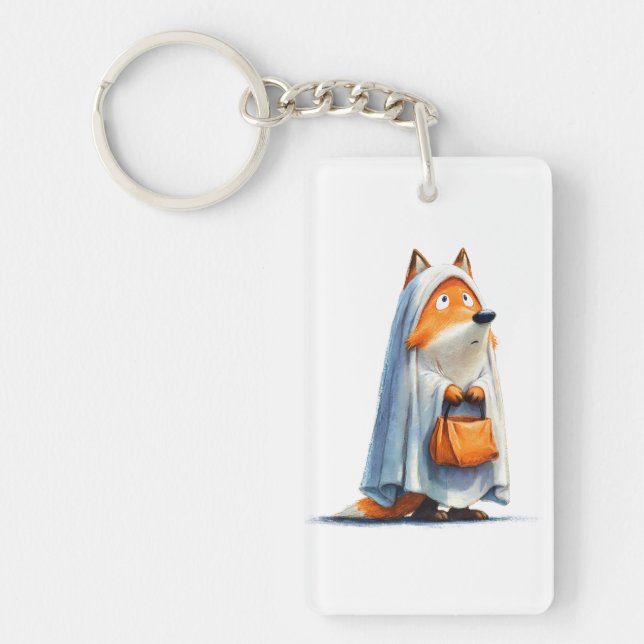 Quirky Halloween Fox Key Ring (Front)