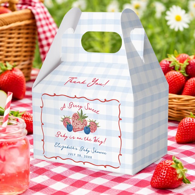Quirky Hand Drawn Berry Sweet Baby Shower Favour Box (Quirky Hand Drawn Berry Sweet Baby Shower Favor Boxes)