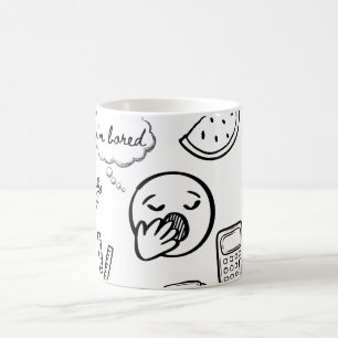 Quirky Hand Drawn Doodle Pattern Coffee Mug