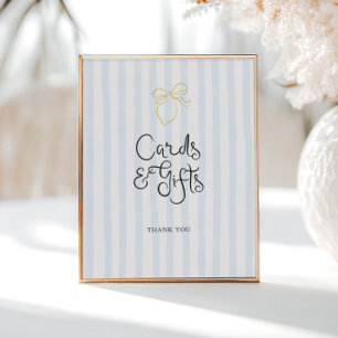Quirky Hand Drawn Lemon Striped Cards Gifts Poster
