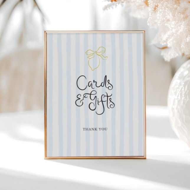 Quirky Hand Drawn Lemon Striped Cards Gifts Poster (Creator Uploaded)