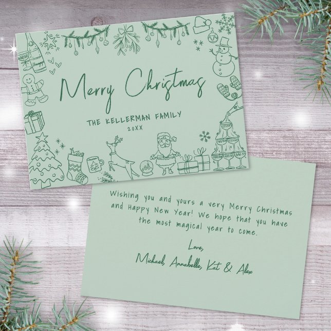 Quirky Hand Drawn Merry Christmas Holiday Card (Quirky Hand Drawn Merry Christmas Holiday Card)