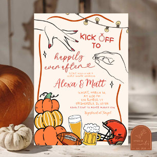 Quirky Hand Drawn Pumpkin Engagement Shower Invitation