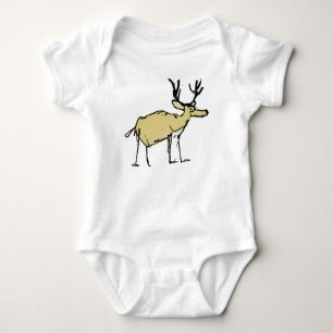 Quirky Hand-Drawn Reindeer Illustration Baby Bodys Bodysuit