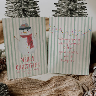 Quirky Hand Drawn Snowman Christmas Non-Photo Holiday Card
