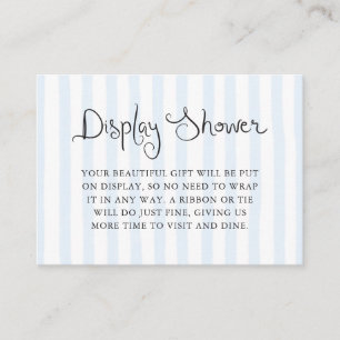 Quirky Handwritten Blue Stripes Display Shower Enclosure Card