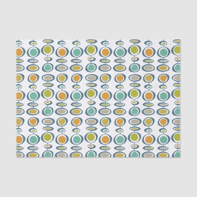 Quirky Hanging Circles Retro Mid Century Christmas Tissue Paper (Front)