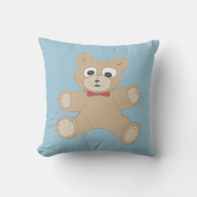 Quirky Happy Teddy Bear Cushion (Front)