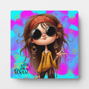 Quirky Hippie Chic Flow Tabletop Plaque with Easel