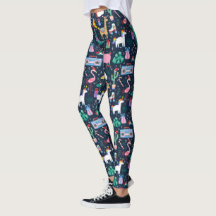 Quirky Holiday Animals and Icons Pattern Leggings
