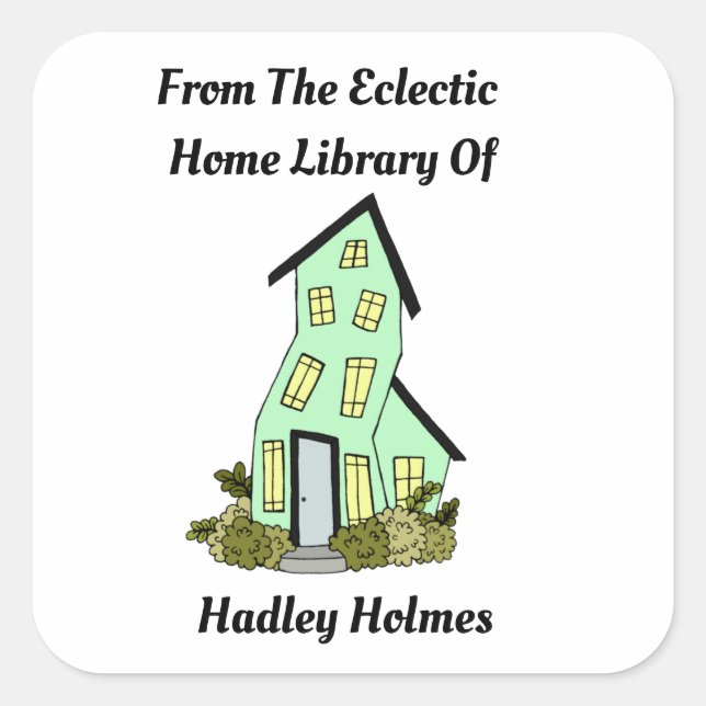 Quirky Home Library Book Label (Front)