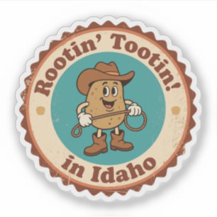 Quirky Idaho Badge_ Cowboy Potato with Lasso