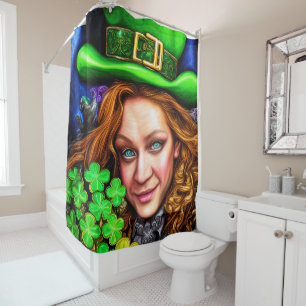 Quirky Irish Colourful St Patrick's Day Leprechaun Shower Curtain
