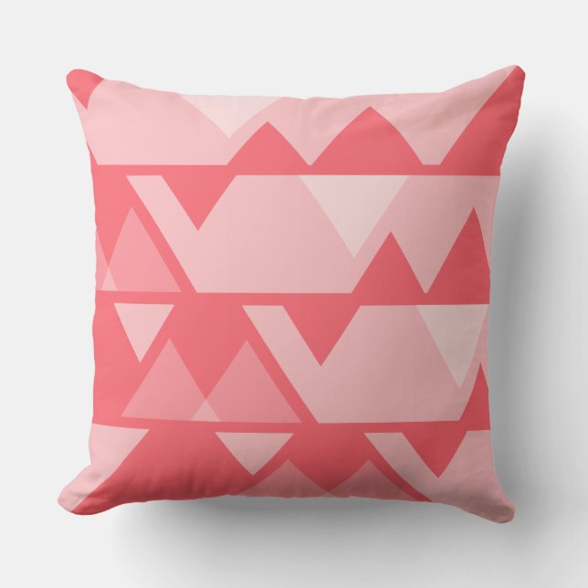 Quirky Jagged Pattern Pink Throw Pillow (Front)