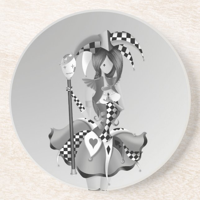 Quirky Jester and puppet king  Coaster (Front)