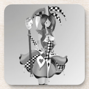 Quirky jester and puppet king coaster