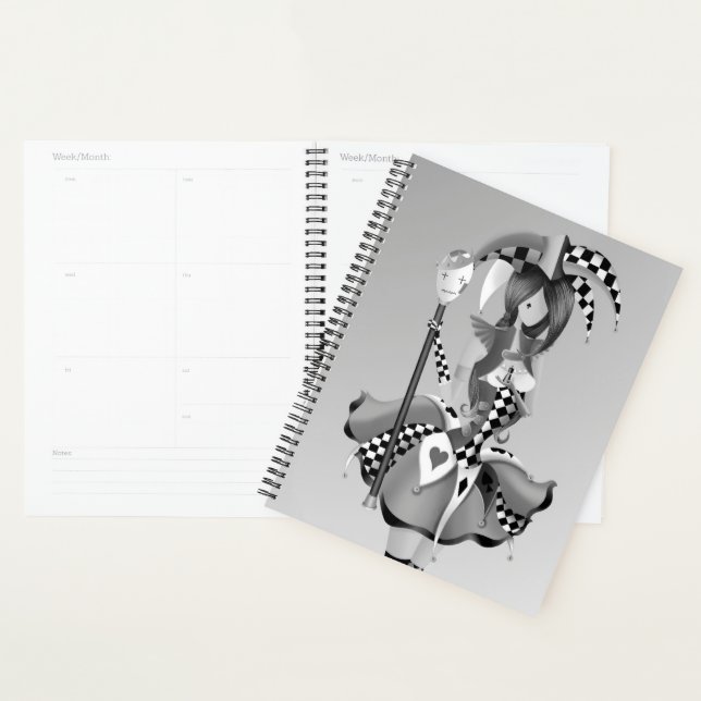 Quirky Jester and Puppet King  Gray  Planner (Display)