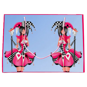 Quirky Jester and puppet king  Large Gift Bag