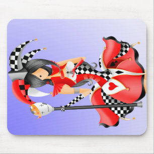 Quirky Jester and Puppet King Mouse Pad