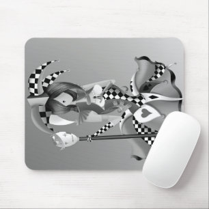 Quirky Jester and Puppet King Mouse Pad
