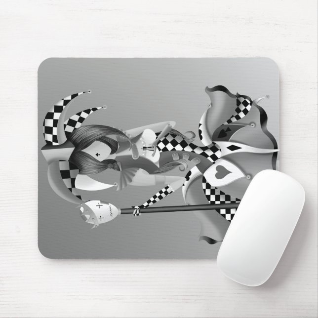 Quirky Jester and Puppet King Mouse Pad (With Mouse)