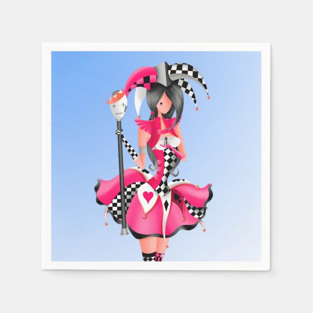 Quirky Jester and puppet king  Napkin (Front)