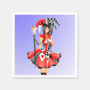 Quirky Jester and puppet king  Napkin