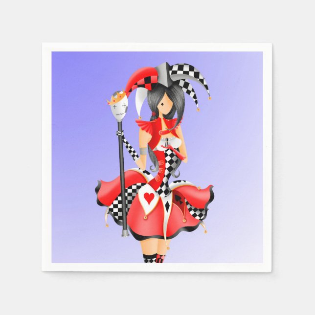 Quirky Jester and puppet king  Napkin (Front)