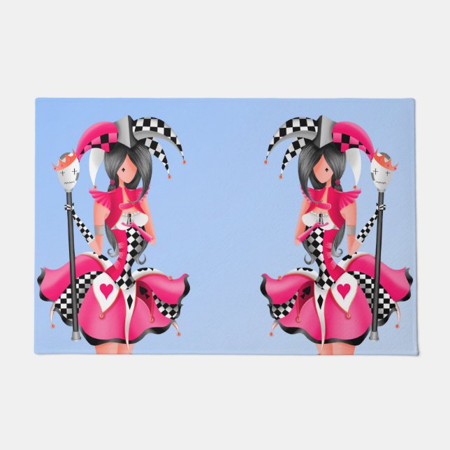 Quirky Jester & Puppet King  Doormat (Front)