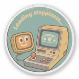 Quirky Joystick Watching Happiness Load Badge