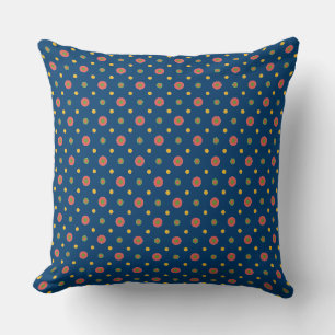 Quirky Jumbo Polka Dots, Navy Blue Pillow Cushion