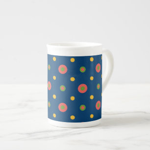 Quirky Jumbo Polka Dots on Navy Blue China Mug