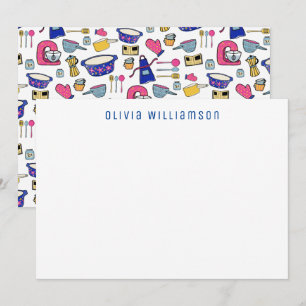 Quirky Kitchen Utentils Cake Maker, Chef Notecard